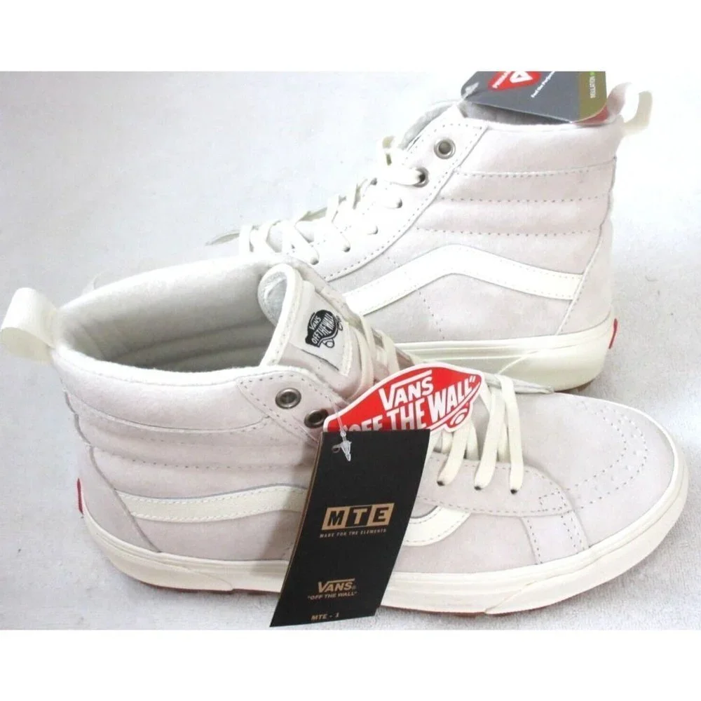 Vans Women's Sk8-Hi MTE-1 Marshmallow White Suede All weather Boots Sizes NIB